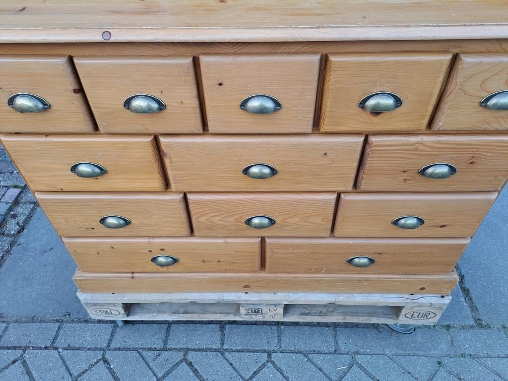 Grenen ladekast messing schelp greep commode, Huis en Inrichting, Kasten | Ladekasten, Ophalen, RoDeKo Volendam, R.kooij65@gmail.com