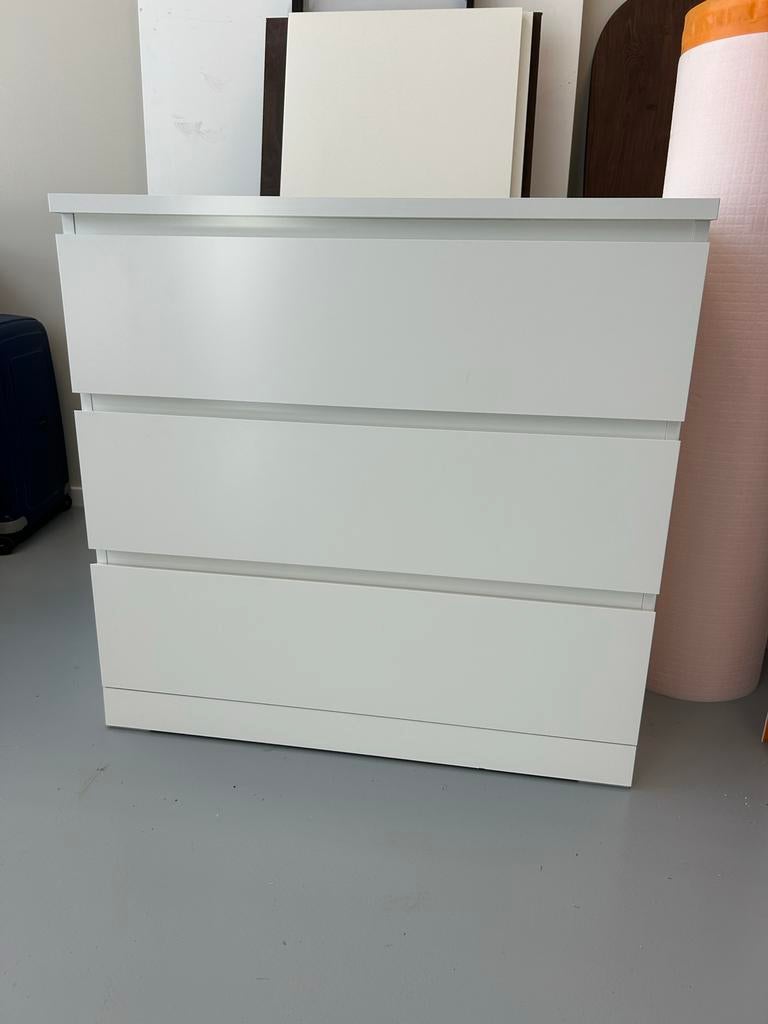 IKEA Malm ladekast wit met 3 lades, Ophalen, Gebruikt, 50 tot 100 cm, 3 of 4 laden
