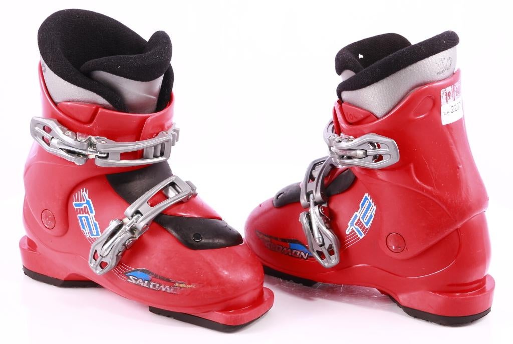 30 30,5 EU kinder skischoenen SALOMON T2 red, SANITIZED, Sport en Fitness, Skiën en Langlaufen, Gebruikt, 100 tot 140 cm, Schoenen