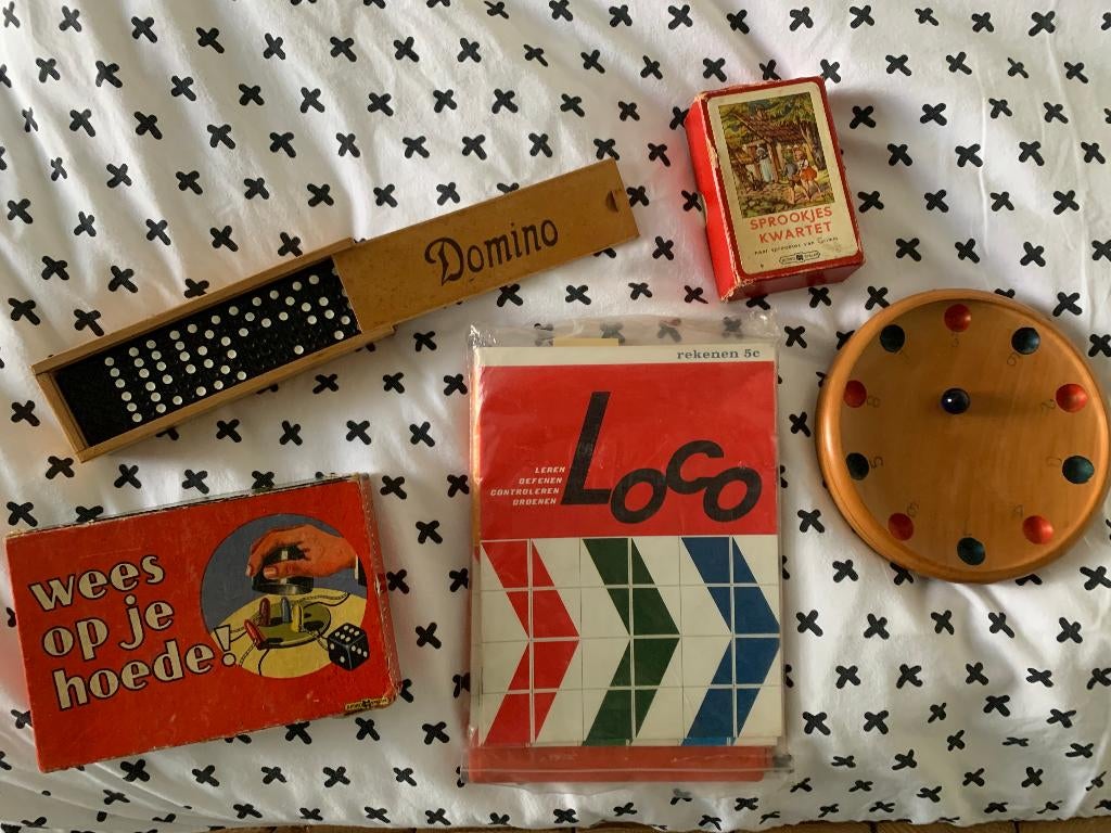 5x oud Hollandse gezelschapsspelen, Vijf spelers of meer, Ophalen of Verzenden, Gebruikt