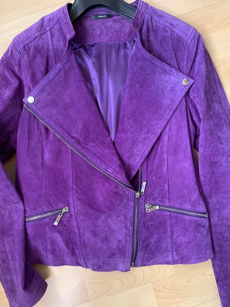 Nieuw suède kort jasje paars maat XL Leren jas maat 44, Kleding | Dames, Kostuum of Pak, Zwart, Maat 42/44 (L), Nieuw