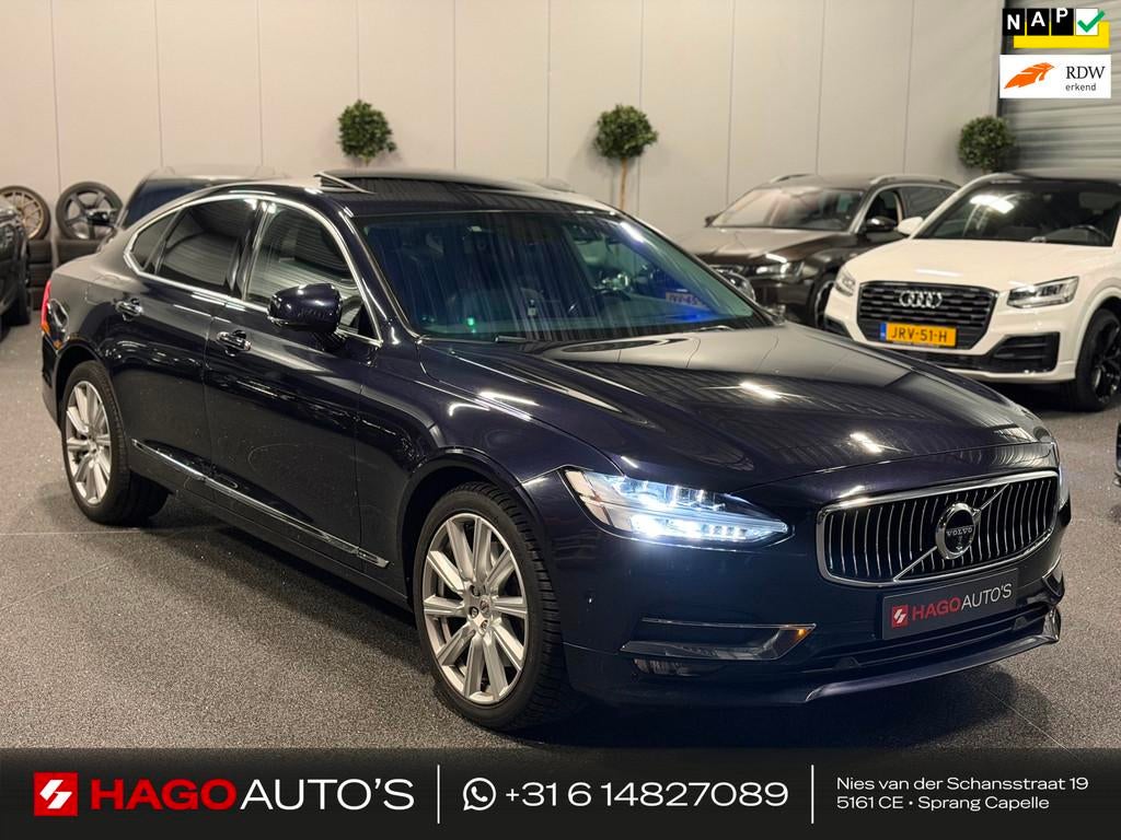 Volvo S90 2.0 D4 Inscription LED/NAVI/SCHUIFDAK/HUD/LEDER/CR, Auto's, Volvo, 1969 cc, Blauw, 23 km/l, Diesel