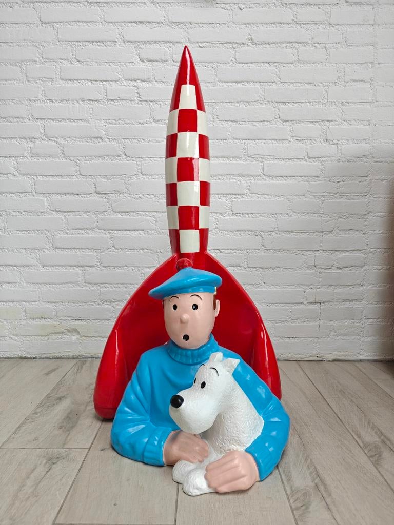 Kuifje met Bobbie. Kuifje buste. Tin Tin replica item., Ophalen of Verzenden, Nieuw, Mens