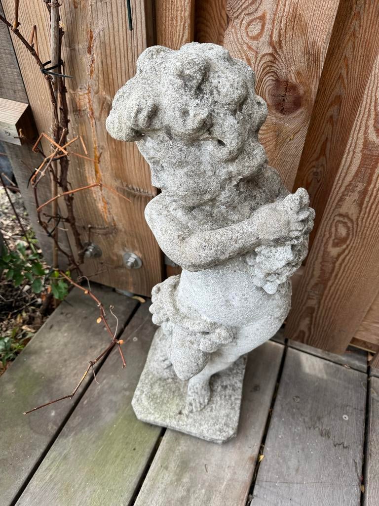 Oud stenen beeld van cupido, 71 cm, Ophalen