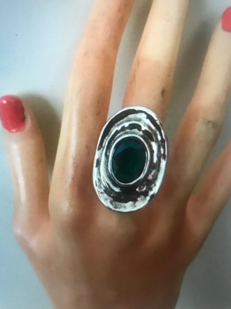 Uno de 50 ring (55) (225,- = 72,50) oval chunky ring, Sieraden, Tassen en Uiterlijk, Ringen, Met kristal, Nieuw, Ophalen of Verzenden