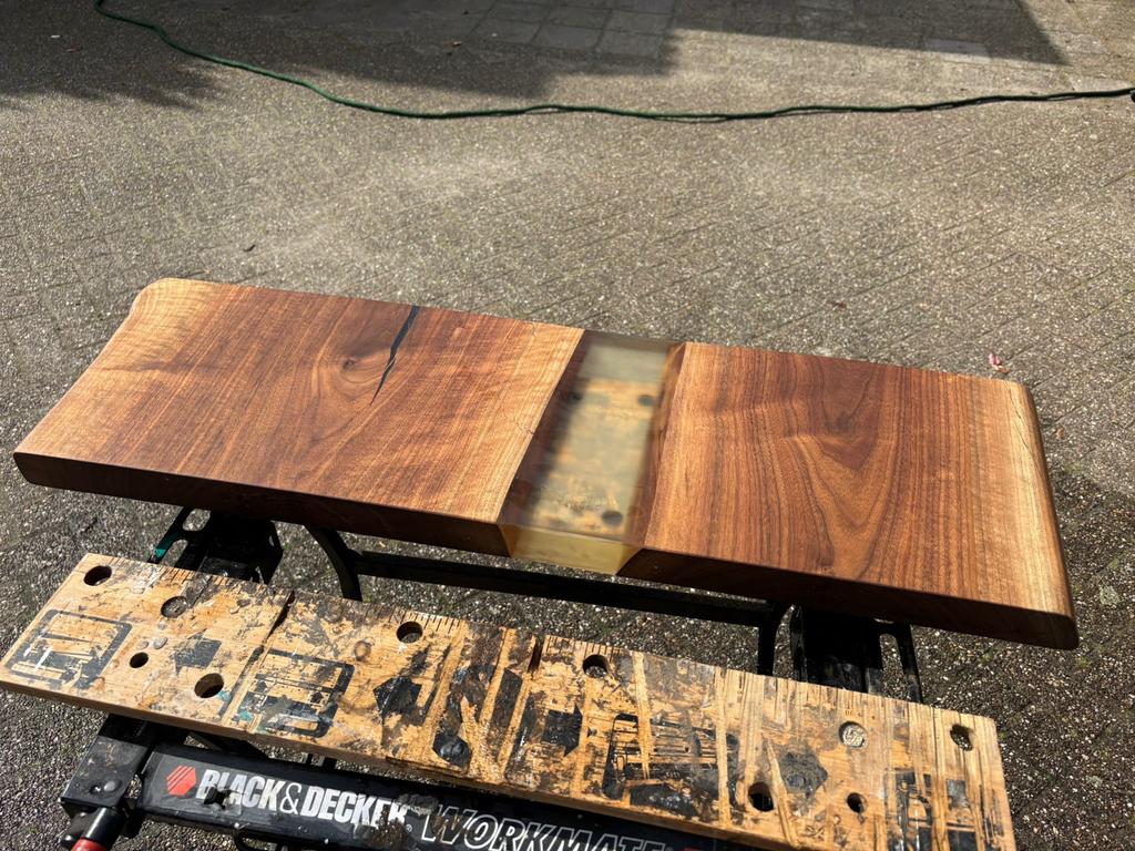 Epoxy River wandtafelblad Amerikaans Noten Mat Transparant, Ophalen, 50 tot 100 cm, Nieuw, Overige houtsoorten