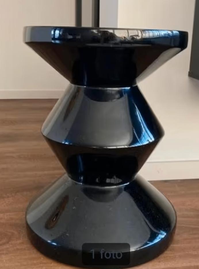 Pols Potten Zigzag Bijzettafel - Zwart, Huis en Inrichting, Tafels | Bijzettafels, Nieuw, Rond, 45 tot 60 cm, Minder dan 55 cm