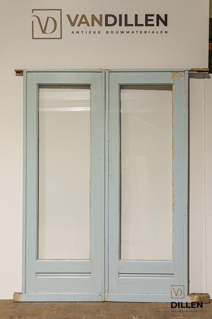 Set oude en-suite / schuifdeuren 203.5 x 145 blank glas