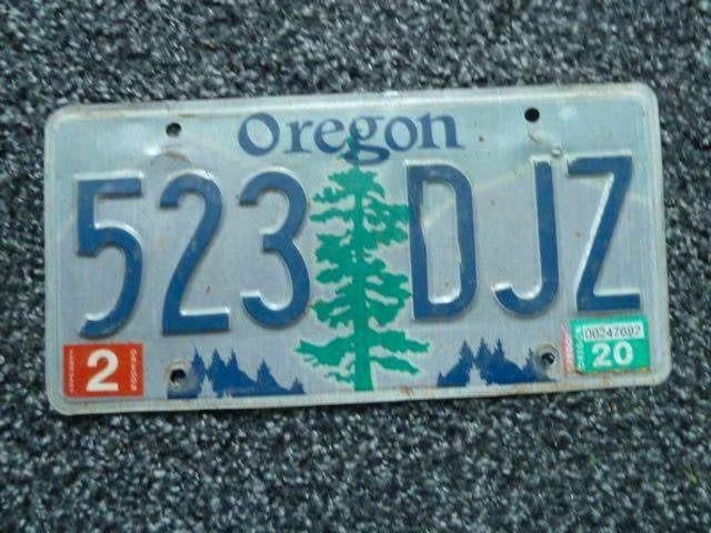 Kentekenplaat licenseplate Oregon 4 USA, Verzamelen, Verzenden, Gebruikt, Auto's