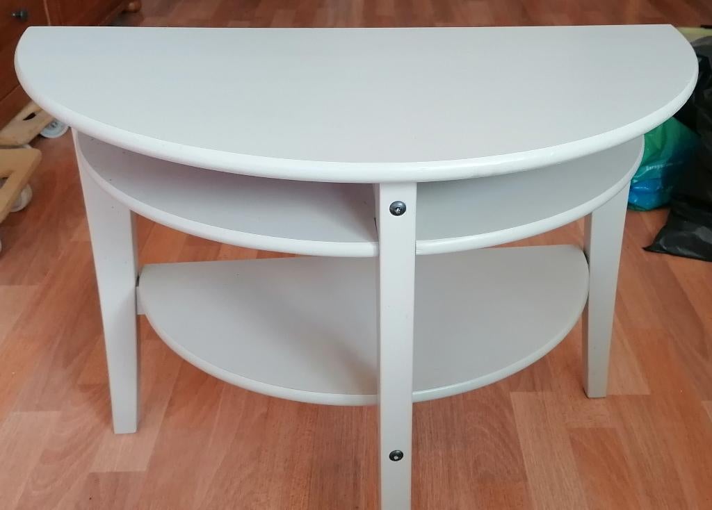 Vintage Ikea houten side table Lindhult grijs € 25,00, Ophalen, Gebruikt, 50 tot 100 cm, Ovaal