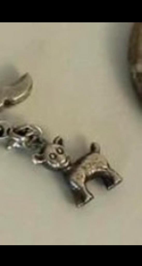 Zilveren bedel kettinghanger lammetje voor armband ketting, Overige merken, Ophalen of Verzenden, Zo goed als nieuw, 4 bedels of meer