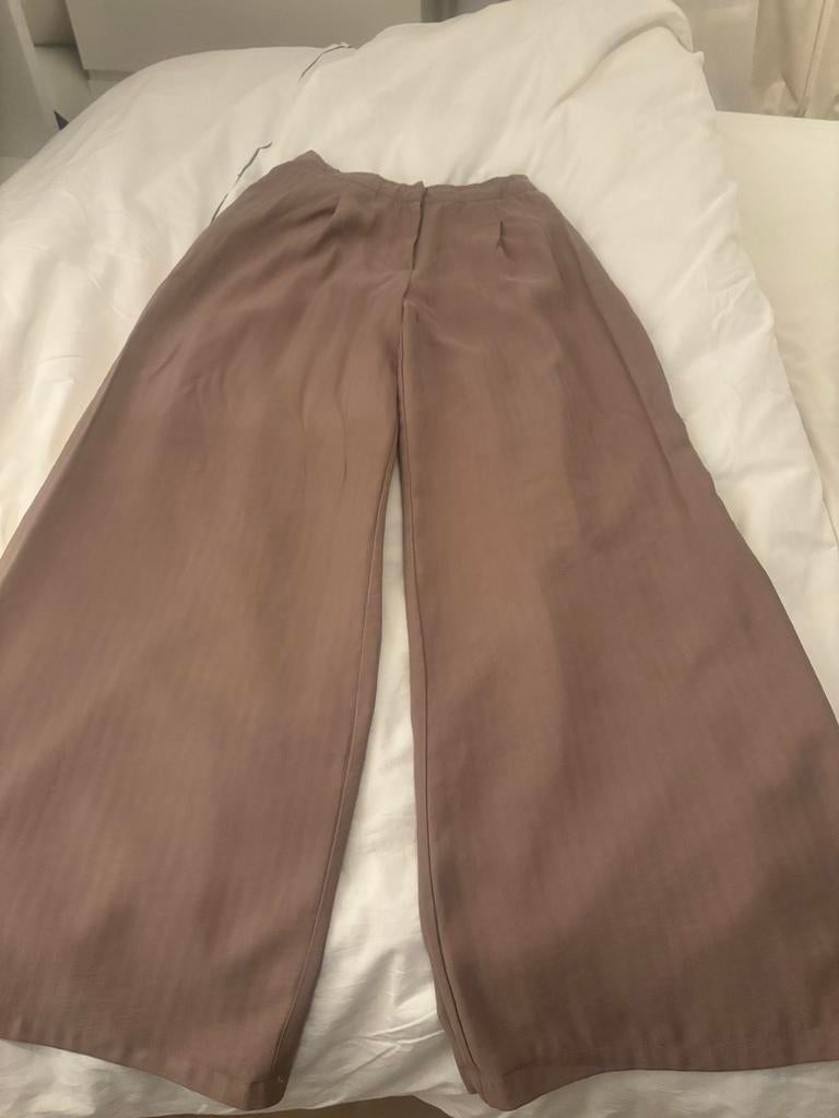 My Jewellery Taupe wide leg pantalon maat S, Bruin, Ophalen of Verzenden, Zo goed als nieuw, Maat 36 (S)
