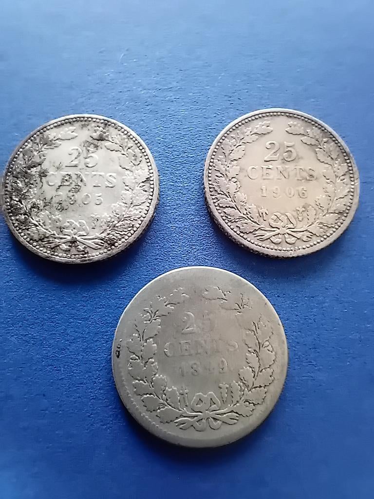 Zilveren kwartjes, Ophalen of Verzenden, Koningin Wilhelmina, 25 cent