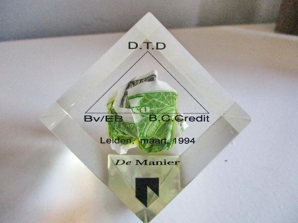 ABN AMRO bank Leiden 1994 reclame acrylaat, Antiek en Kunst, Ophalen of Verzenden