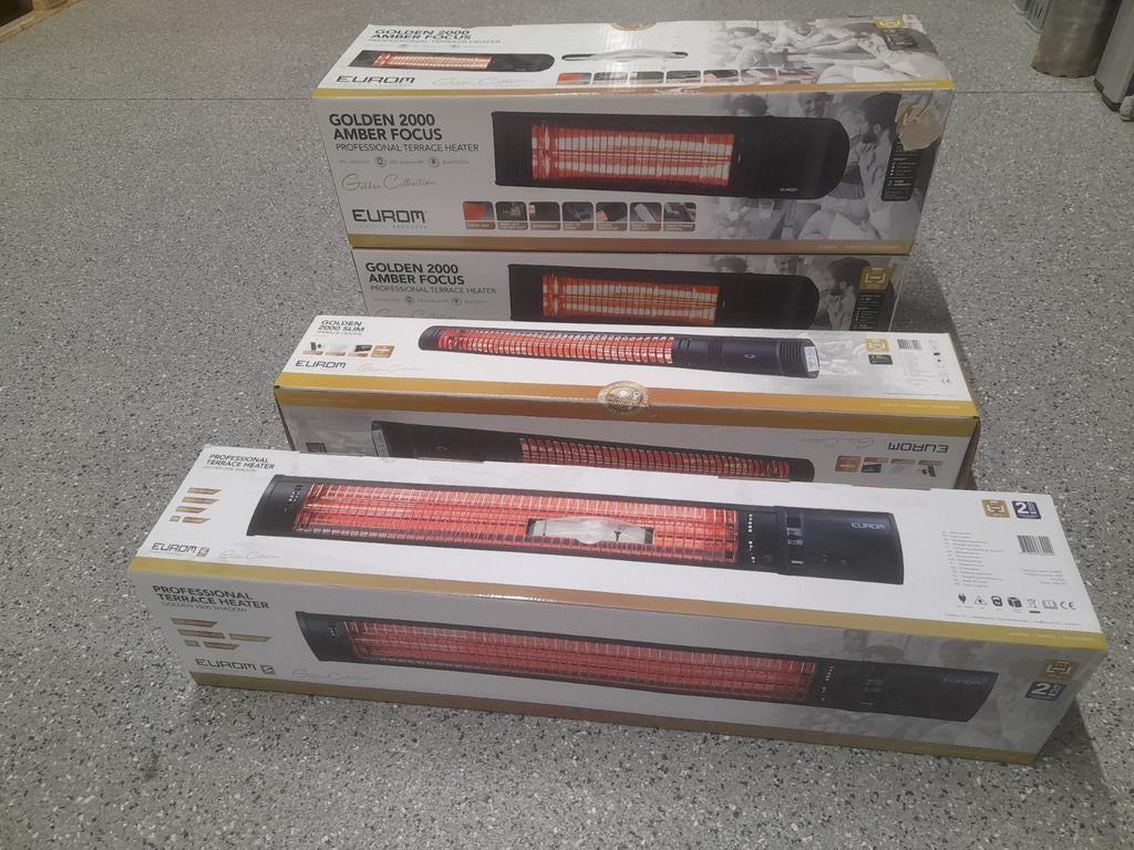 Eurom terrasverwarmer, diverse modellen, Tuin en Terras, Terrasverwarmers, Nieuw, Elektrisch, Wand, Ophalen
