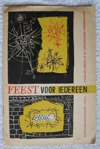 Feest voor iedereen (Kerstboodschap Amsterdam 1954), Ophalen of Verzenden, Gebruikt