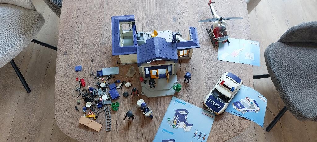 Politiebureau Helikopter Auto Playmobil, Kinderen en Baby's, Speelgoed | Playmobil, Ophalen of Verzenden, Zo goed als nieuw