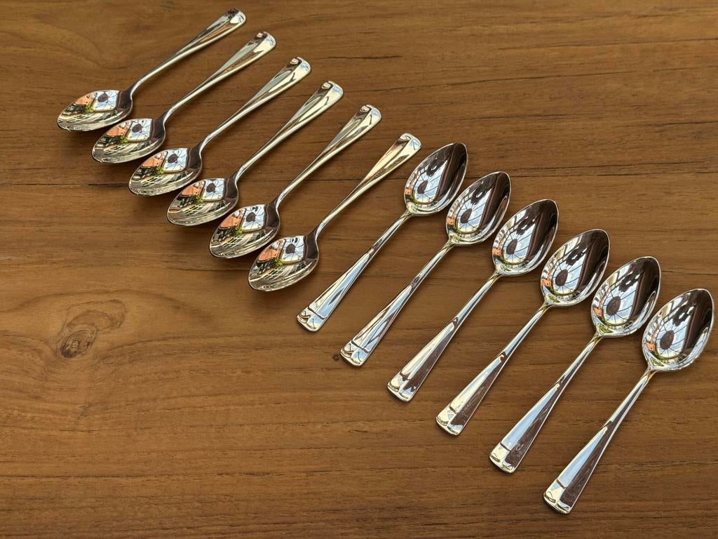 12 zilveren koffielepels, Haags Lofje, .999 zilver, Ophalen of Verzenden