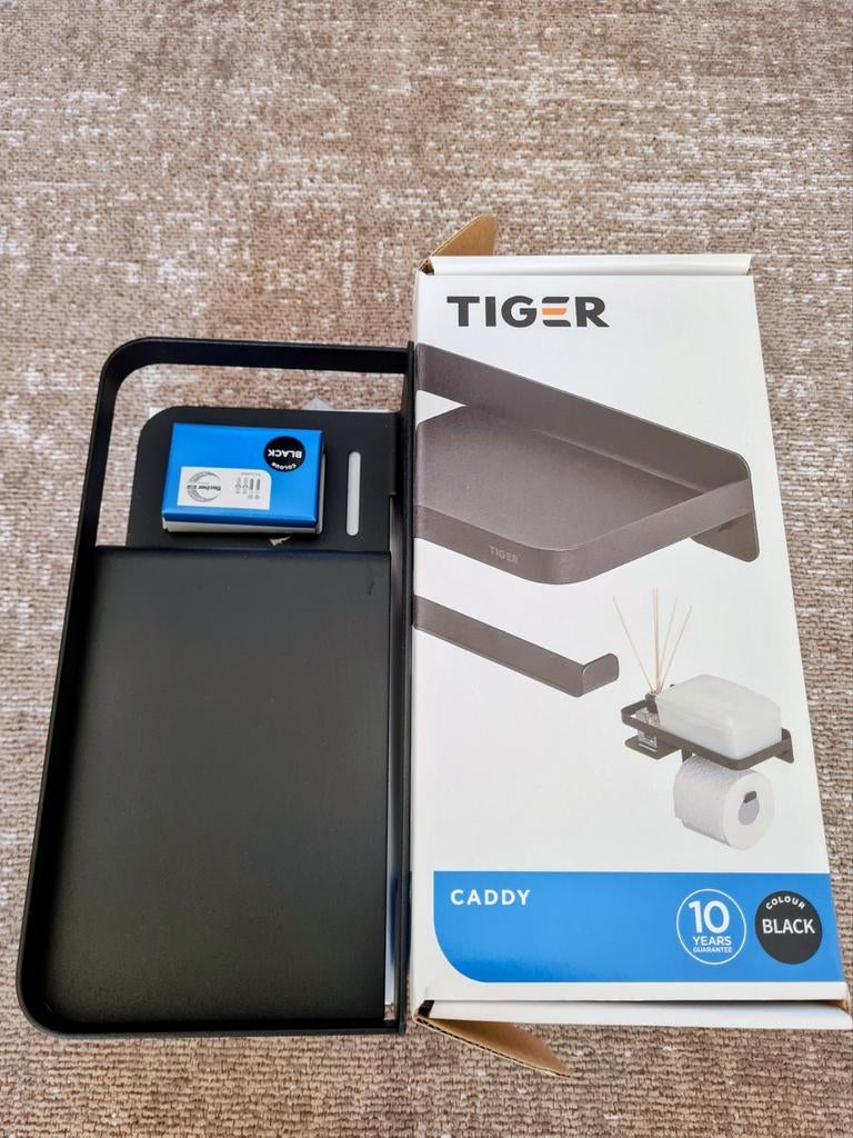 Tiger caddy WC rolhouder zwart, Ophalen of Verzenden, Nieuw, Zwart, Overige modellen