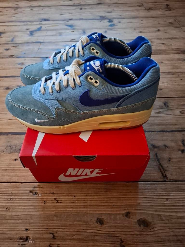 Nike Air Max 1 "Dirty Denim" - Maat 44, Kleding | Heren, Schoenen, Blauw, Nike, Nieuw, Ophalen of Verzenden