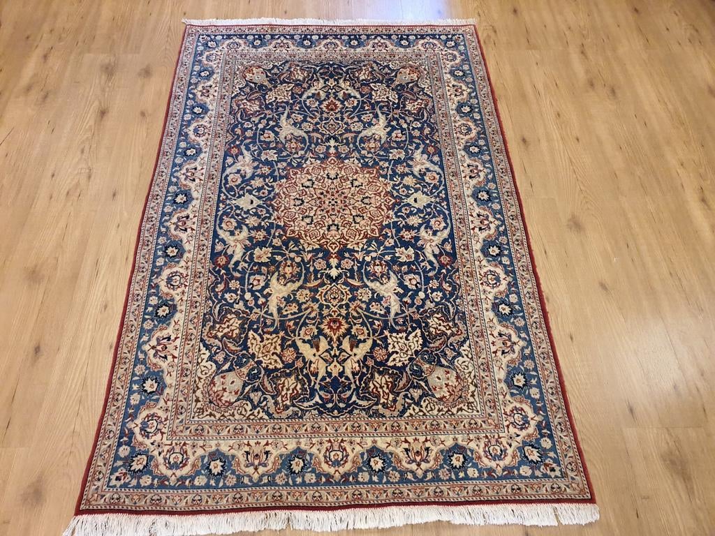 Vintage handgeknoopt perzisch tapijt nain 177x110, Info@SlatsAntiek.nl, Tweedehands, 100 tot 150 cm, Perzisch