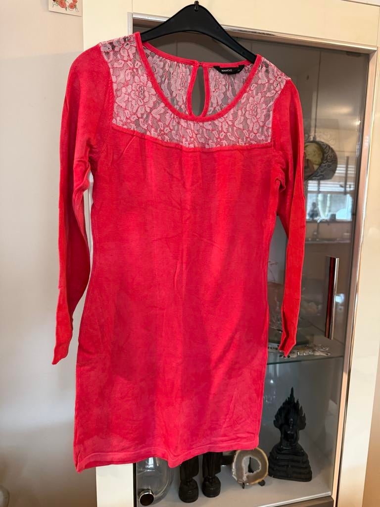 Mango top met lange mouwen en kant maat S, Kleding | Dames, Tops, Ophalen of Verzenden, Lange mouw, Roze, Maat 36 (S)
