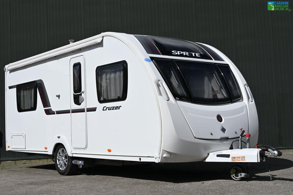 Sprite Cruzer 480 SR Mover Zakluifel Fietsendrager BOVAG 25, Caravans en Kamperen, Standaardzit, Bedrijf, Kachel, Lengtebed