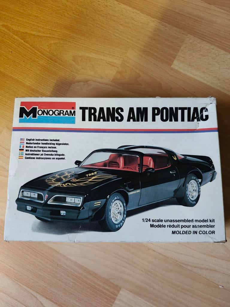 Vintage Monogram Pontiac Trans Am Firebird Bouwdoos, Auto, Groter dan 1:32, Ophalen of Verzenden, Zo goed als nieuw