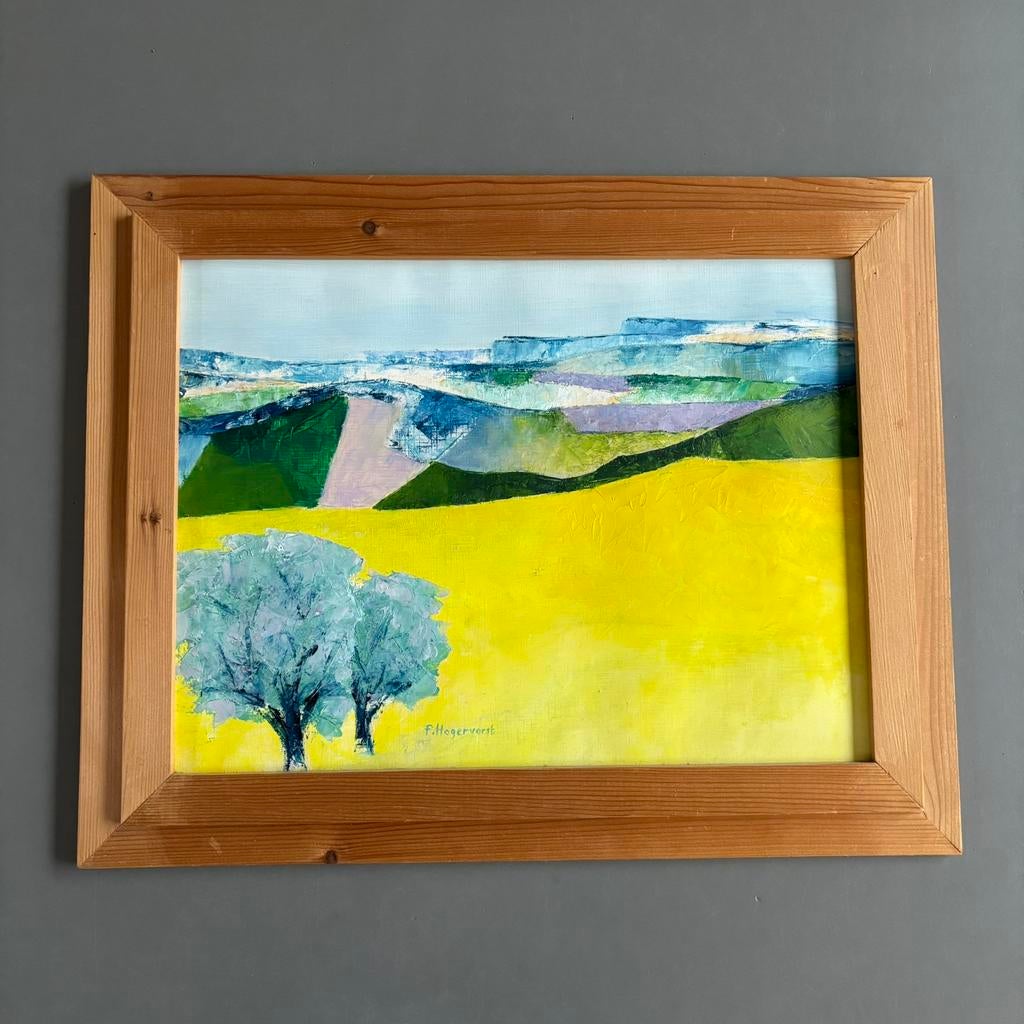 F. Hogervorst - Landschap Olieverfschilderij, Ophalen of Verzenden