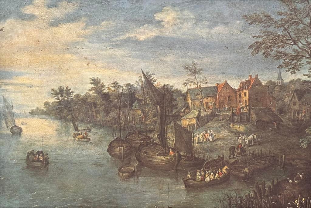 Mooi oud werkje op koper plaatje, Ophalen of Verzenden