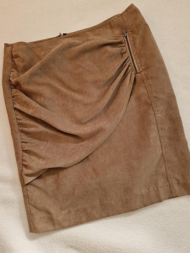 La Ligna rok, suède look, maat 38, Kleding | Dames, Rokken, Maat 38/40 (M), Bruin, Ophalen of Verzenden, Zo goed als nieuw
