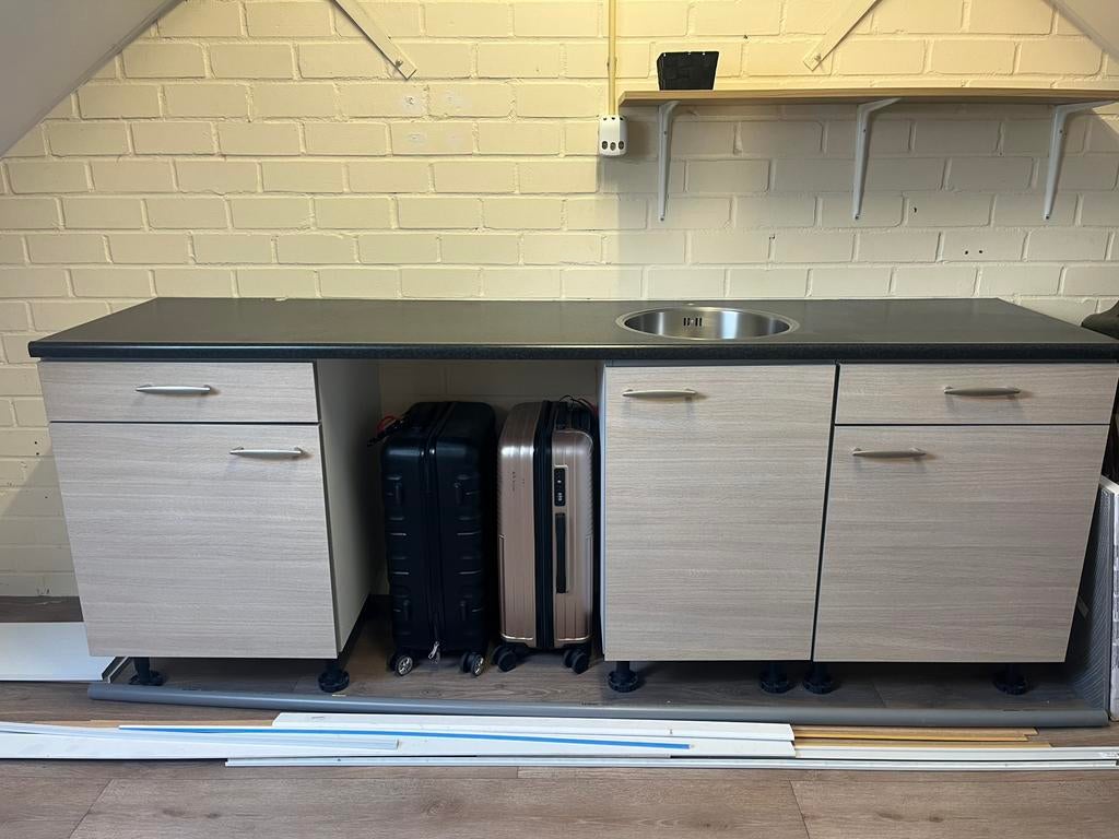 Keukenblok, Ophalen, Wit, Enkelwandige keuken, Zo goed als nieuw