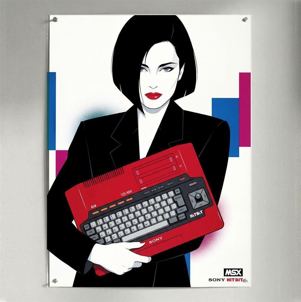 SONY HITBIT MSX Retro 80s Computer Poster, Spelcomputers en Games, Games | Overige, Nieuw, 1 speler, Vanaf 3 jaar, Ophalen of Verzenden