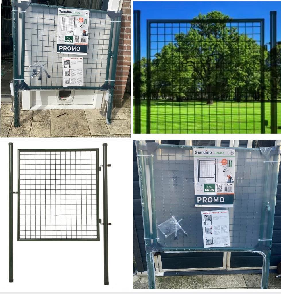 Nieuw! Groen Metalen Tuinpoort hek 80x 100 cm poortje hekje, Tuin en Terras, Tuinpoorten, Nieuw, Draaipoort, Staal, 100 tot 150 cm