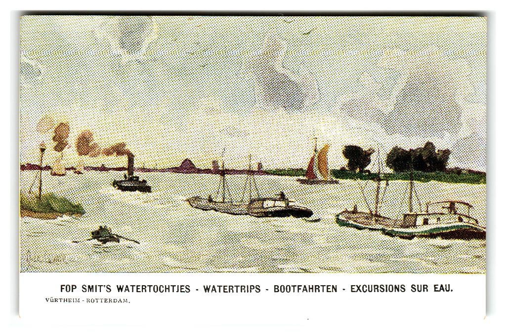 Hardinxveld-Giessendam, Fop Smit's Watertochtjes, Verzamelen, Verzenden, 1920 tot 1940, Ongelopen, Zuid-Holland