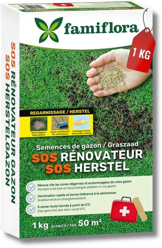 Graszaad 1kg tot 50m² voor snel herstel van kale plekken, Verzenden, Nieuw, Minder dan 10 m²