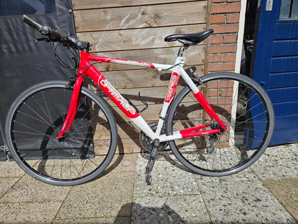 Optimalp racefiets rood/wit, Ophalen of Verzenden