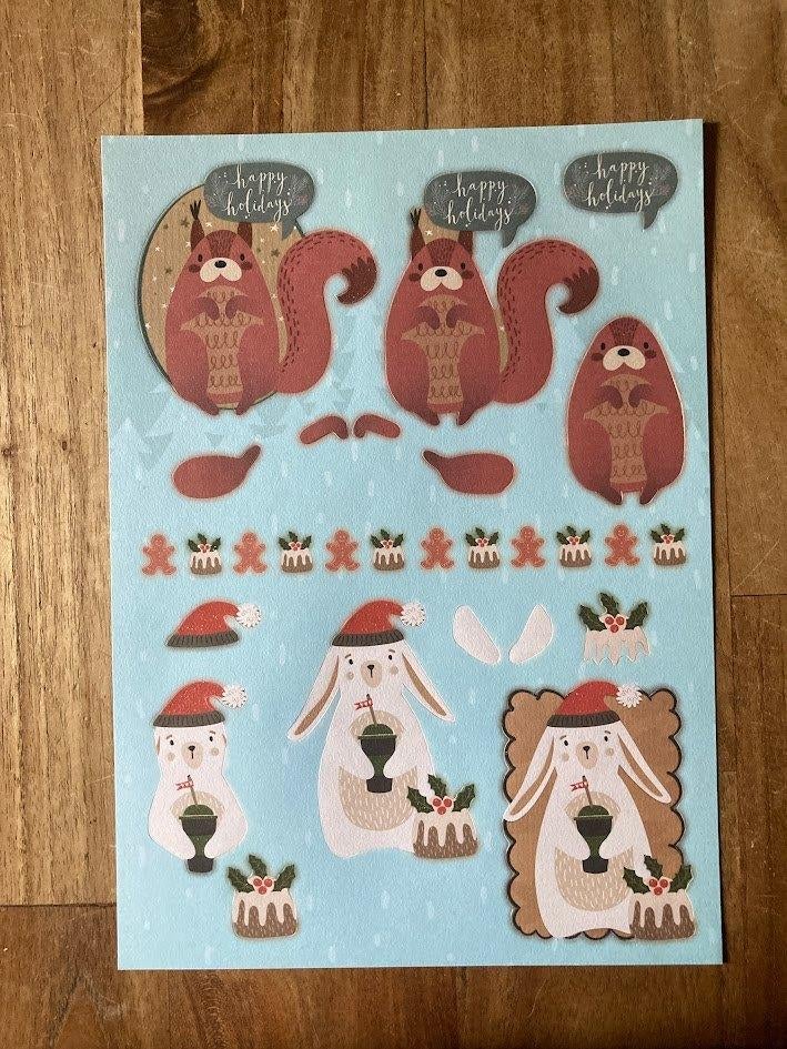 Uitdrukvel Kerst bever konijn, Ophalen of Verzenden, Nieuw, Kerst, Knipvel