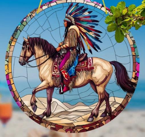 Raamhanger Indiaan op paard, Tuin en Terras, Ophalen of Verzenden, Nieuw