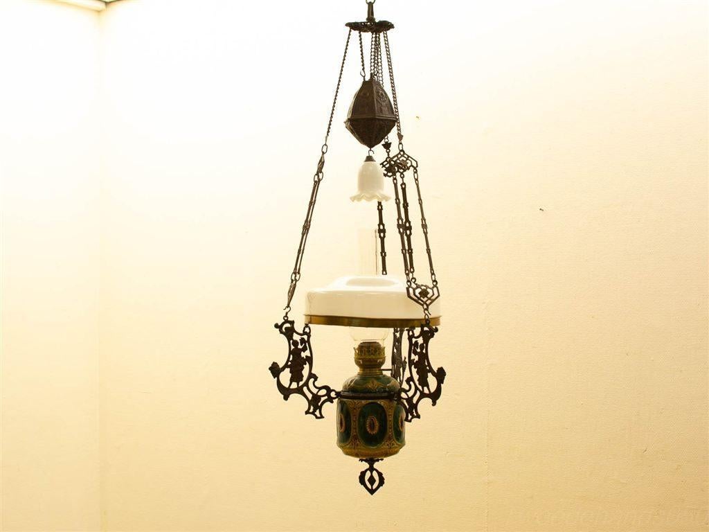 antieke hangende olielamp 33933