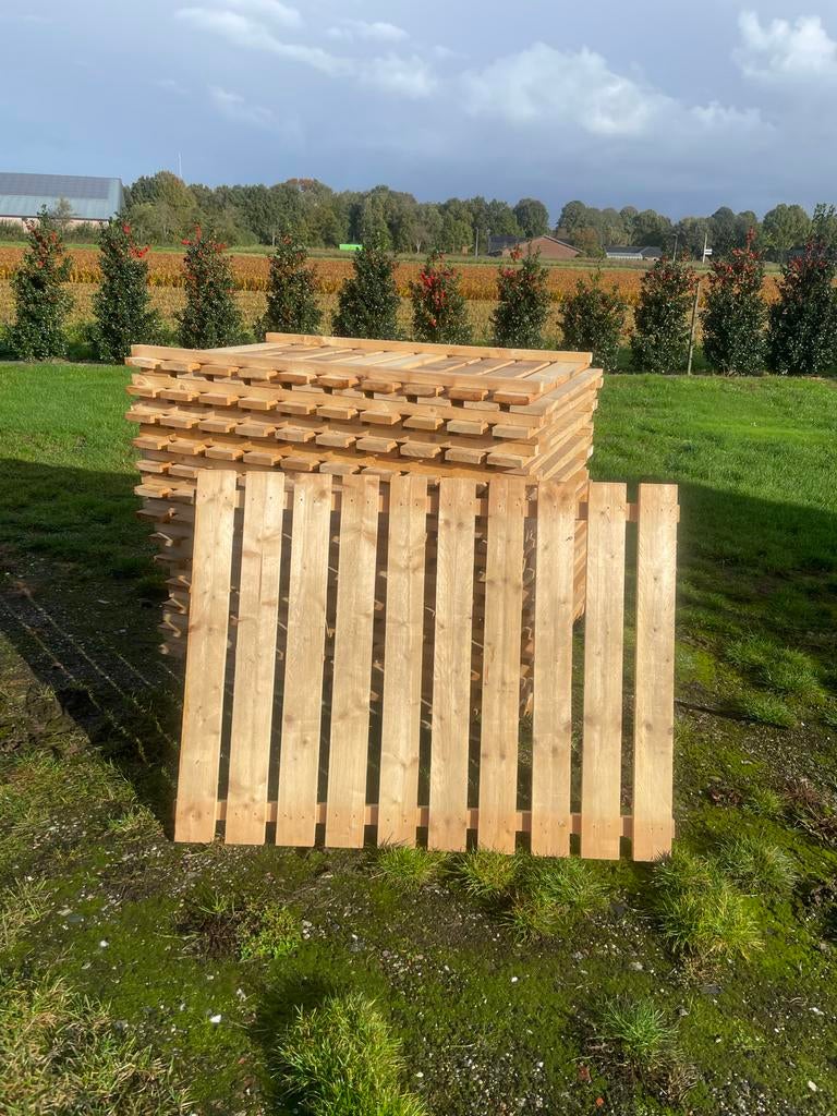 Houten vlondertegels 1340x1000 mm, 16st, nieuw & stevig hout, Ophalen, Gebruikt, Minder dan 25 mm, Plank
