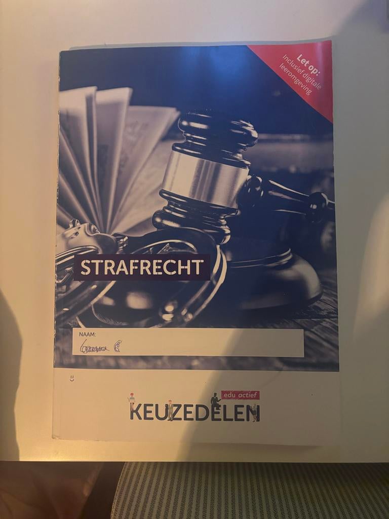 Strafrecht Keuzedelen - Edu Actief (incl. digitale leeromgev, Boeken, Ophalen, Gamma, Zo goed als nieuw, MBO