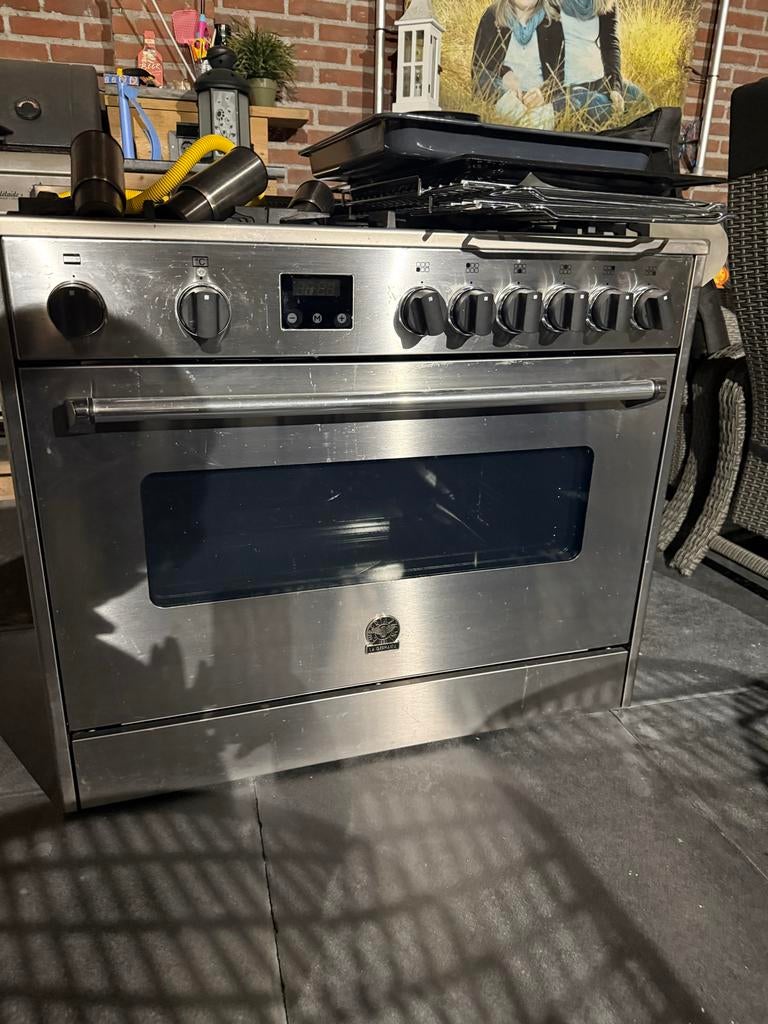 Gasfornuis met 6 pitten en oven, Ophalen, Gebruikt, 60 cm of meer, Gas