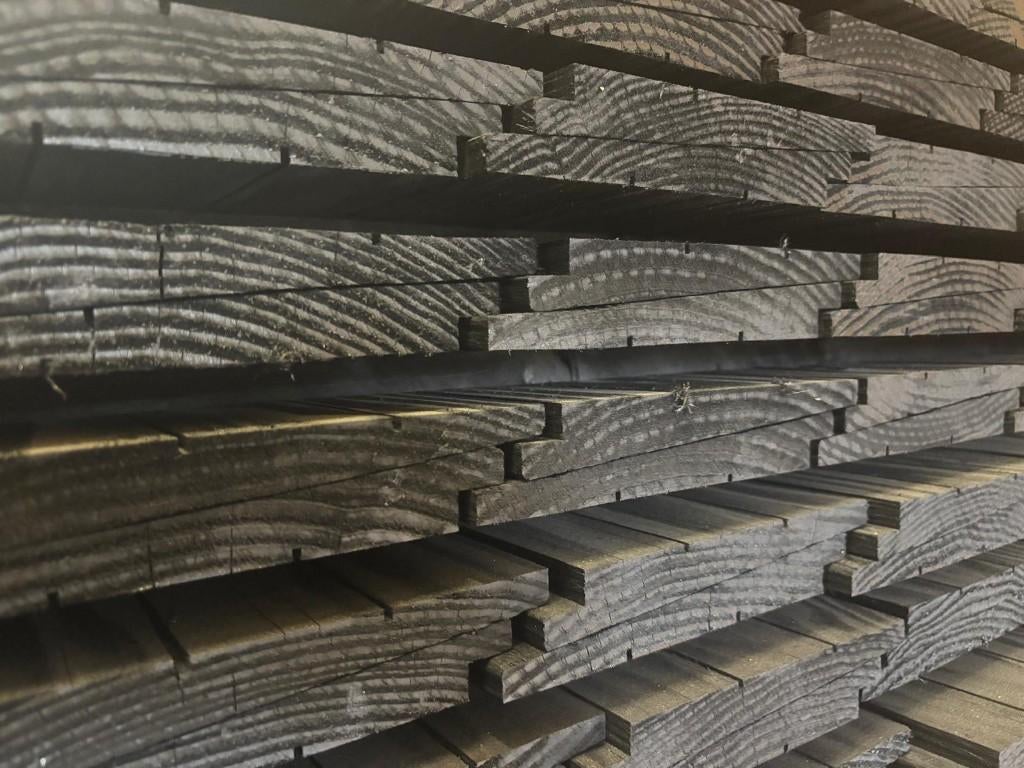 Zweeds Rabat Douglas zwart/blank | Topkwaliteit, lage prijs, Ophalen of Verzenden, Nieuw, 250 cm of meer, Planken