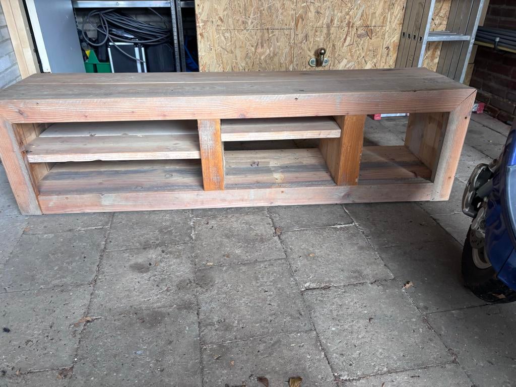 Steiger houten tv meubel, Ophalen, Gebruikt, 100 tot 150 cm, Minder dan 100 cm