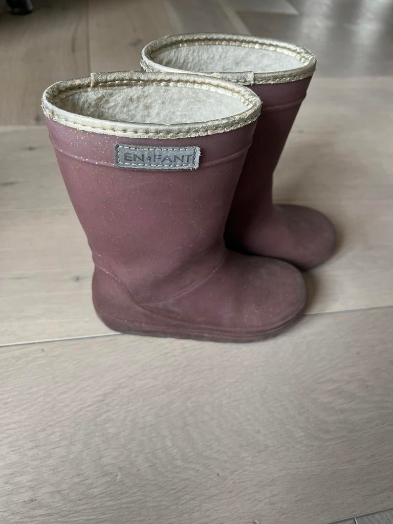 Enfant laarzen mt 26 paars met glitters, Gebruikt, Meisje, Ophalen of Verzenden, Laarzen