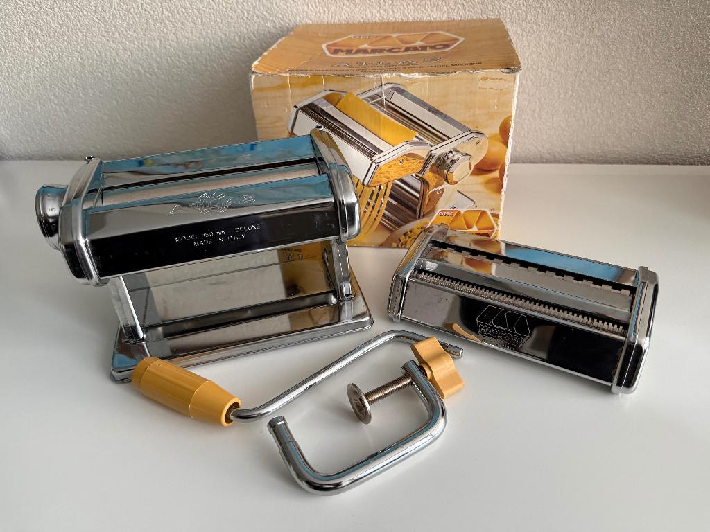 Marcato Atlas Deluxe 150 pastamachine  met verwisselbare kop, Ophalen of Verzenden, Gebruikt