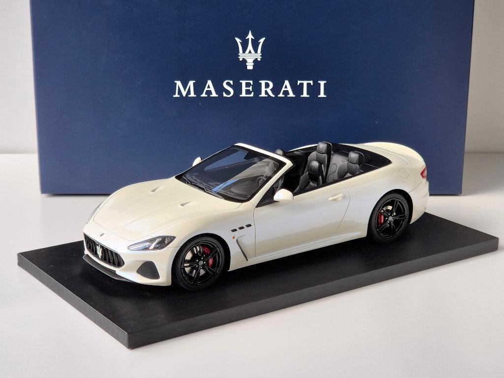 1:18 Topspeed Maserati GranCabrio MC Bianco Birdcage 2019, Ophalen of Verzenden, Zo goed als nieuw, Auto, Overige merken