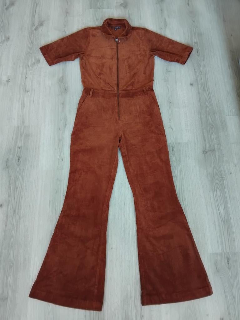 King Louie zip jumpsuit ripstof koperbruin maat 38, Maat 38/40 (M), Bruin, Ophalen of Verzenden, Zo goed als nieuw