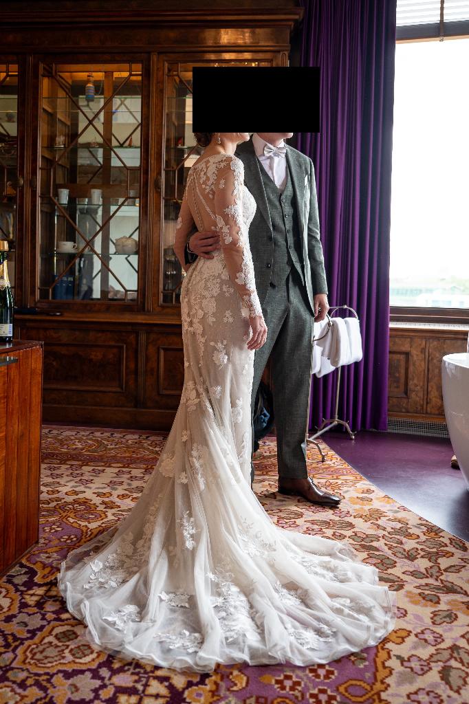 Bruidsjurk Justin Alexander, Trouwjurk, Wit, Zo goed als nieuw, Ophalen